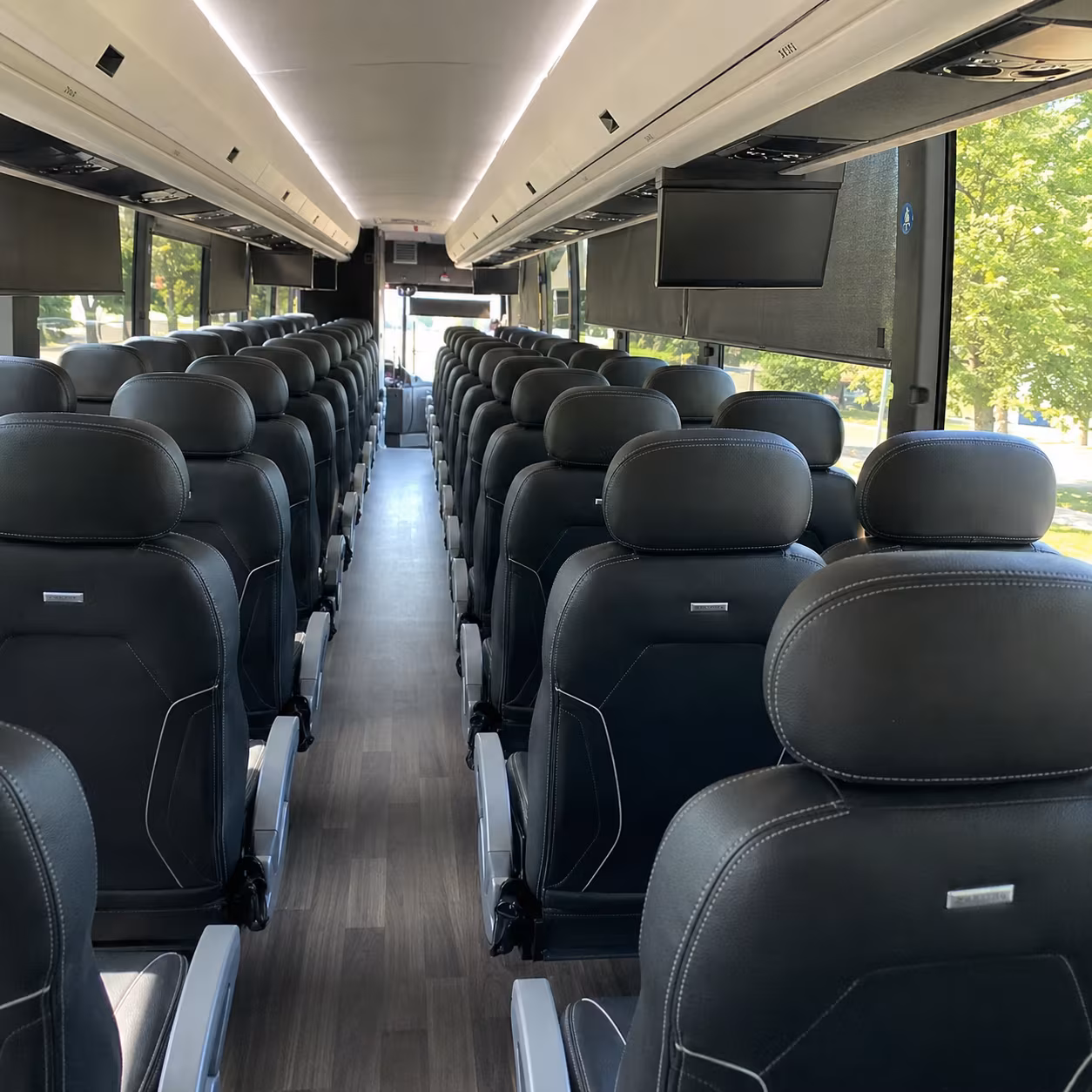 56 passenger charter bus interior