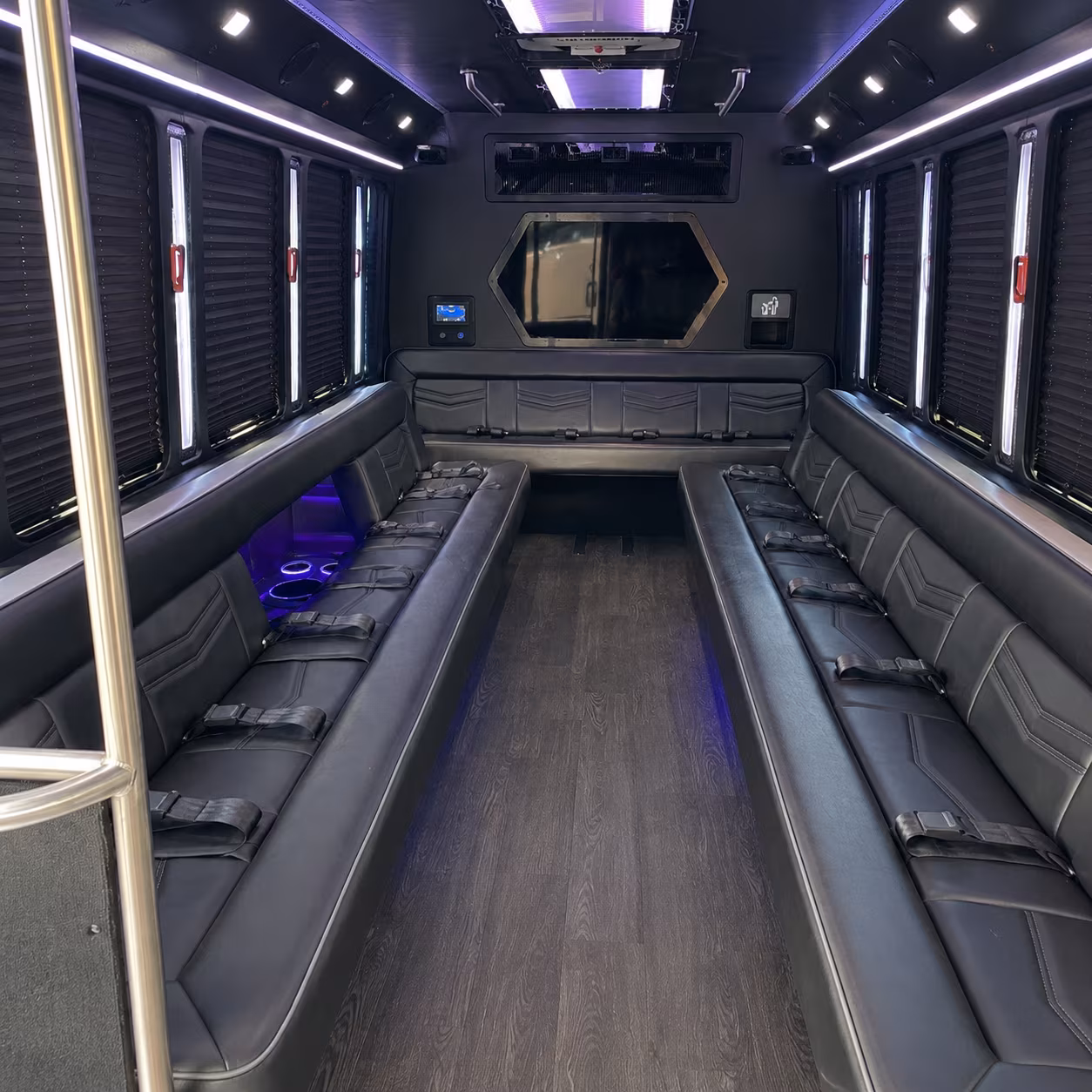 surprise 18 passenger party bus interior