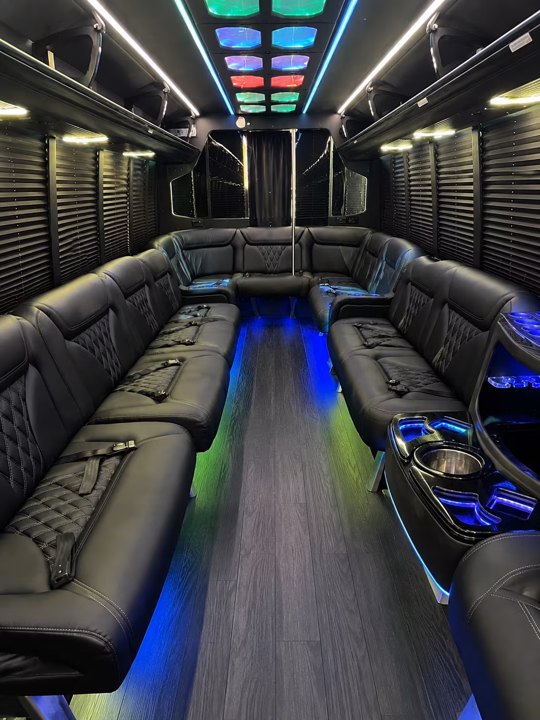 surprise 20 passenger party bus interior