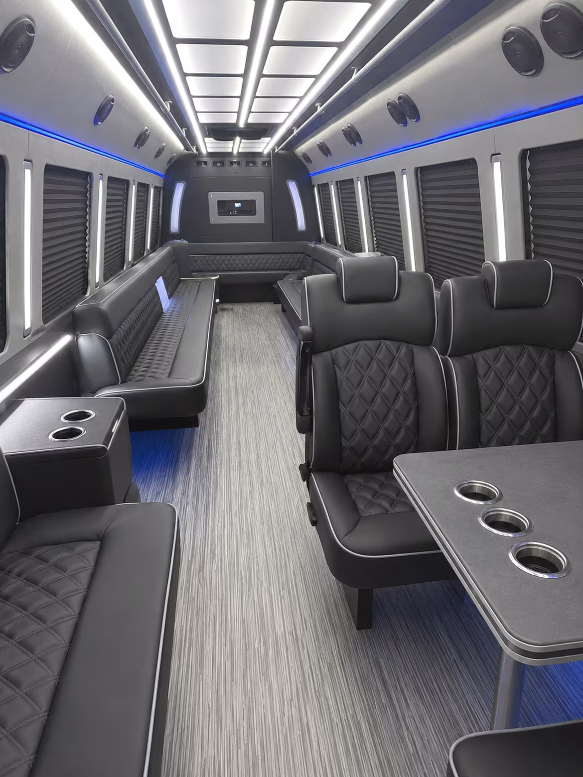 surprise 25 passenger party bus inside