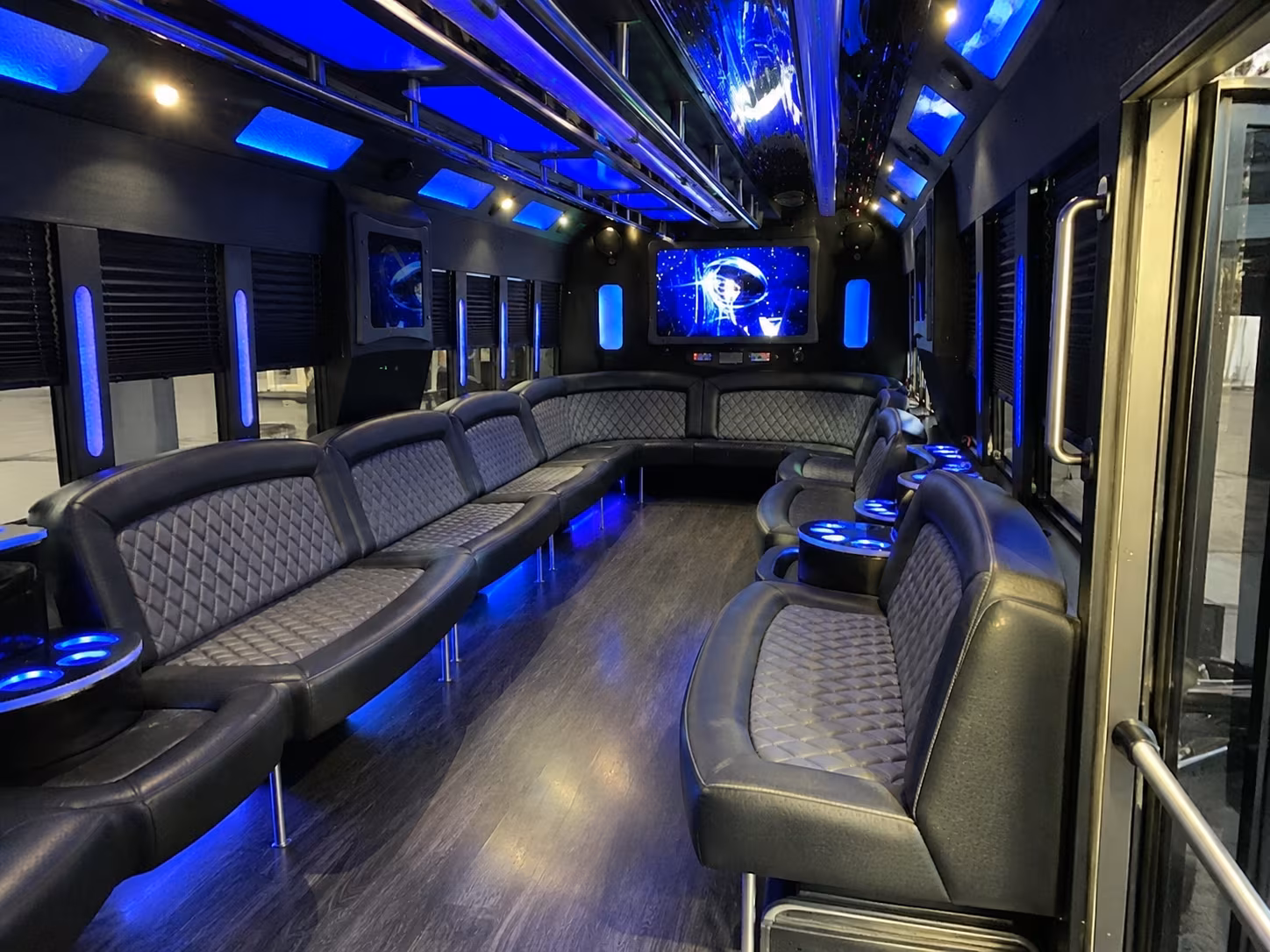 surprise 28 passenger party bus interior
