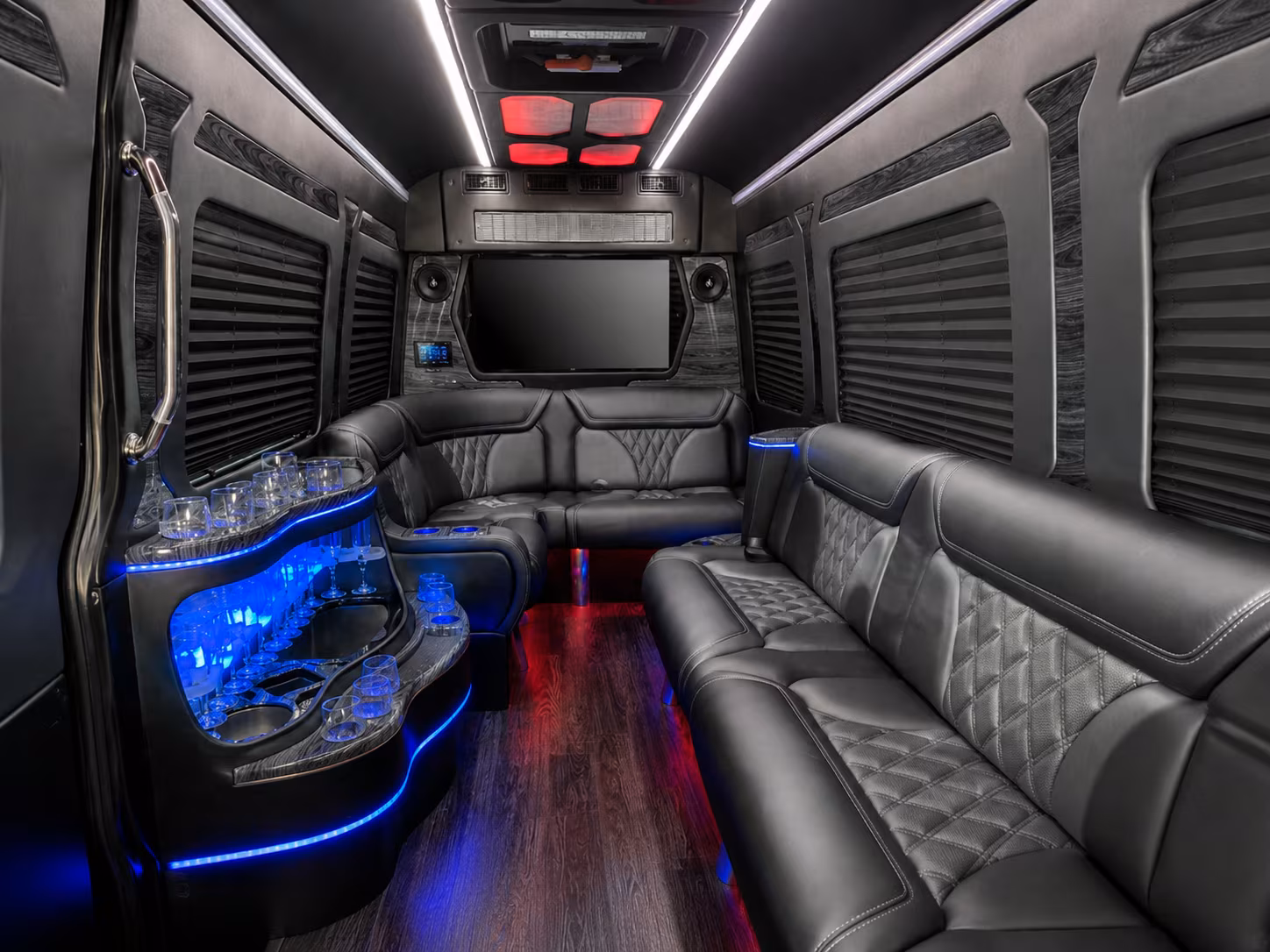 surprise 50 passenger party bus inside