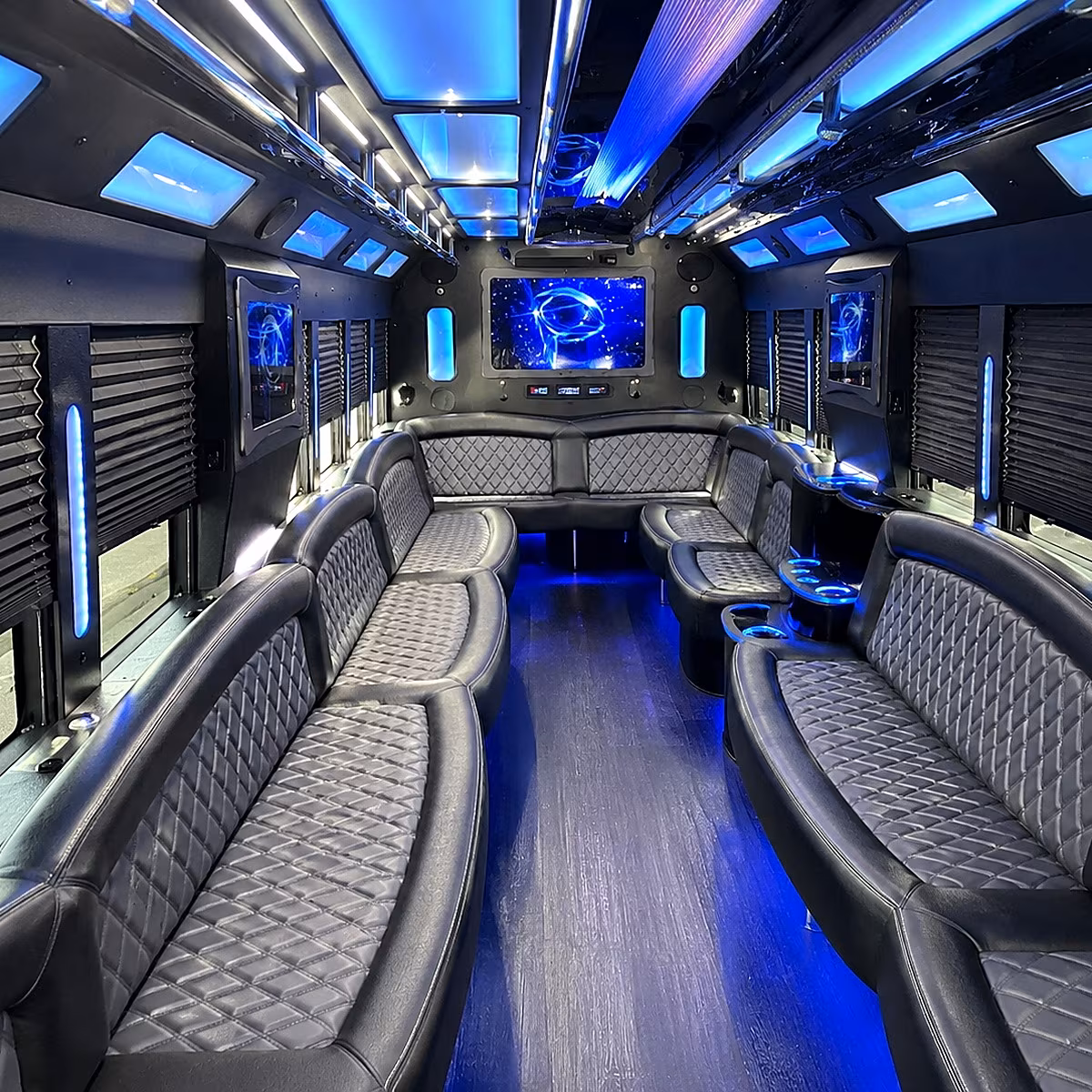 surprise 50 passenger party bus interior
