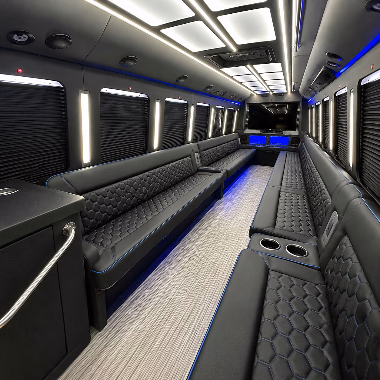 surprise party bus rentals inside
